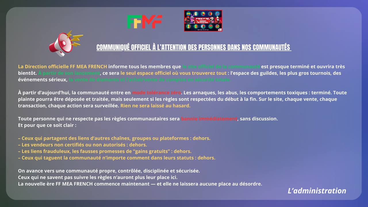 Communiqué Officiel FF MEA FRENCH